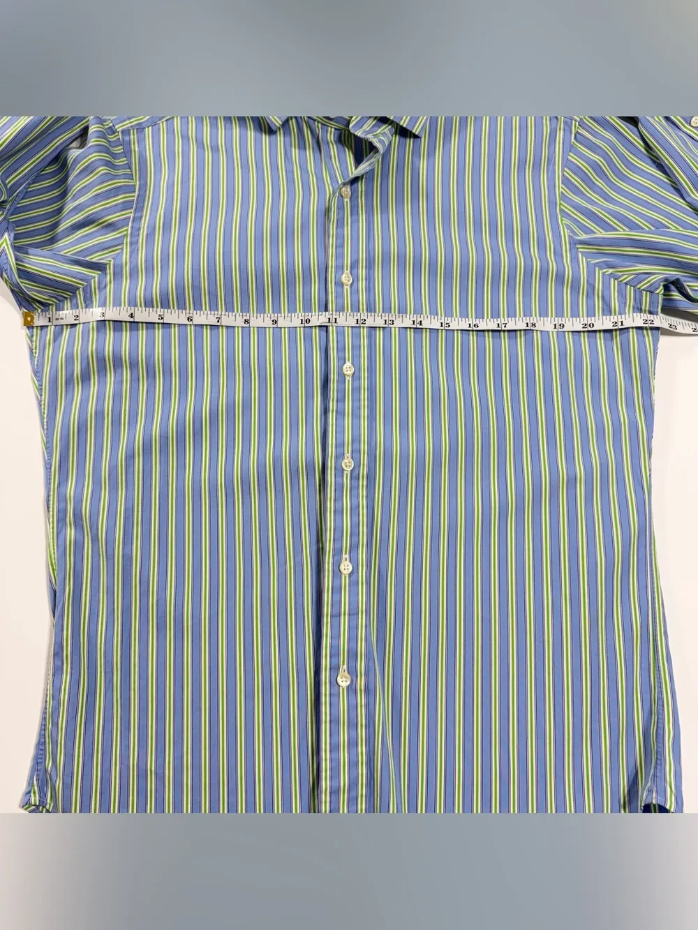 Polo Ralph Lauren Regent Blue Green white Striped Shirt 15